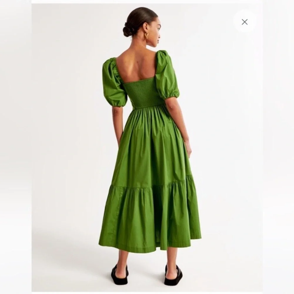 Emerson Poplin Puff Sleeve Midi Dress - Picture 5 of 7